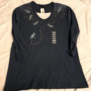 NWT Trillogy by Morning sun size XL Navy shirt